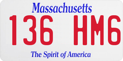 MA license plate 136HM6