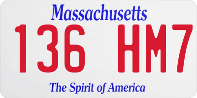 MA license plate 136HM7