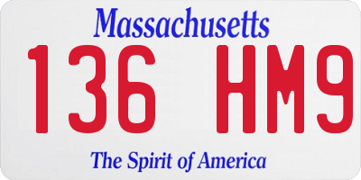 MA license plate 136HM9