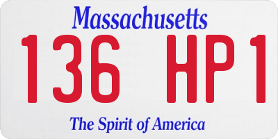 MA license plate 136HP1