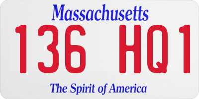 MA license plate 136HQ1