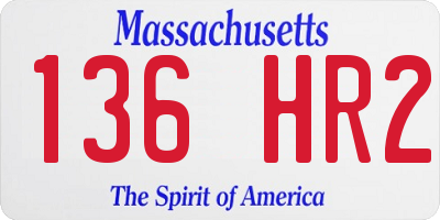 MA license plate 136HR2