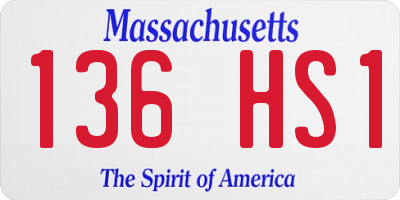MA license plate 136HS1
