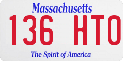 MA license plate 136HT0