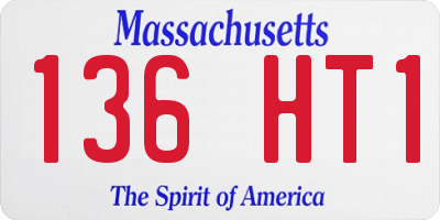 MA license plate 136HT1