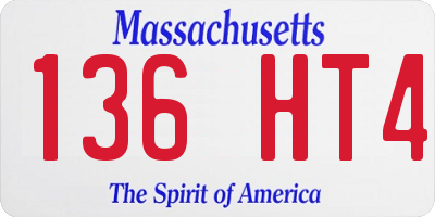 MA license plate 136HT4