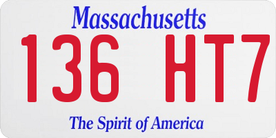 MA license plate 136HT7