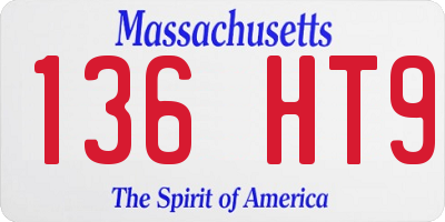 MA license plate 136HT9