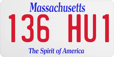 MA license plate 136HU1
