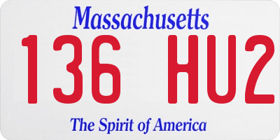 MA license plate 136HU2
