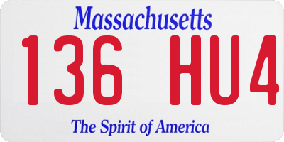 MA license plate 136HU4