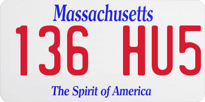 MA license plate 136HU5