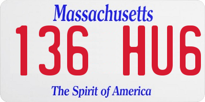 MA license plate 136HU6