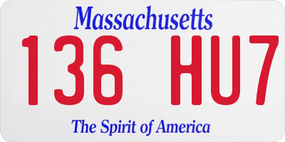 MA license plate 136HU7