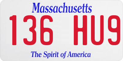 MA license plate 136HU9