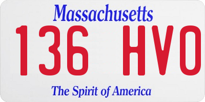 MA license plate 136HV0