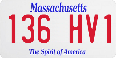 MA license plate 136HV1