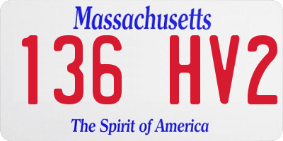 MA license plate 136HV2