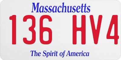 MA license plate 136HV4
