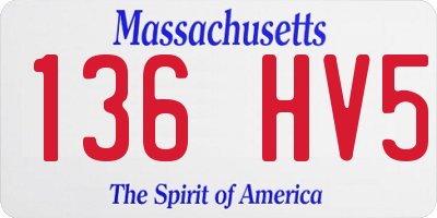 MA license plate 136HV5