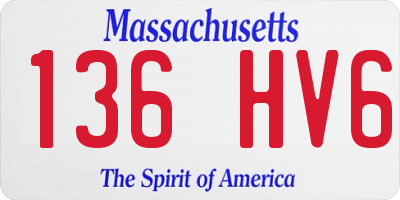 MA license plate 136HV6