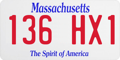MA license plate 136HX1