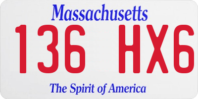 MA license plate 136HX6