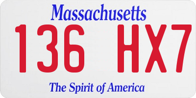 MA license plate 136HX7