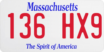 MA license plate 136HX9