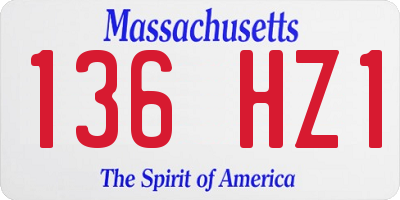MA license plate 136HZ1