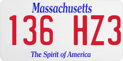 MA license plate 136HZ3