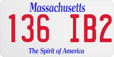 MA license plate 136IB2