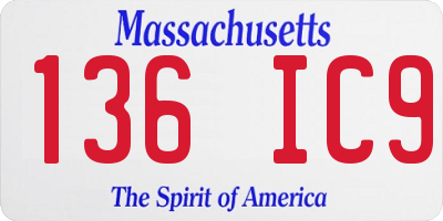 MA license plate 136IC9
