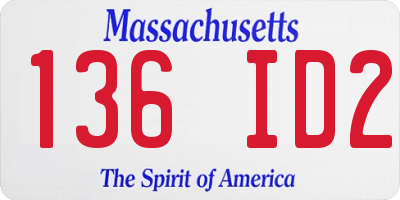 MA license plate 136ID2