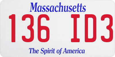 MA license plate 136ID3