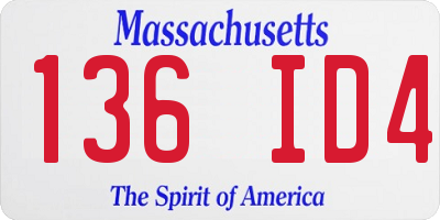 MA license plate 136ID4