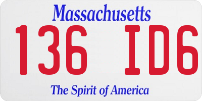 MA license plate 136ID6