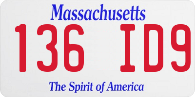 MA license plate 136ID9