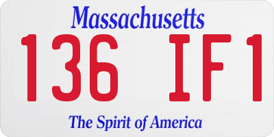 MA license plate 136IF1