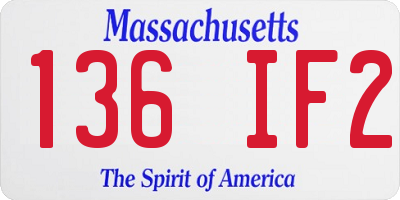 MA license plate 136IF2