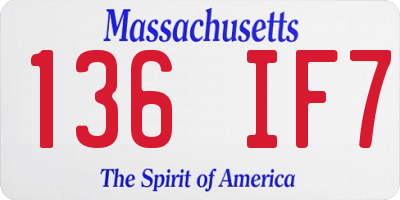 MA license plate 136IF7