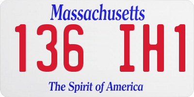 MA license plate 136IH1