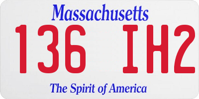 MA license plate 136IH2