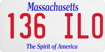 MA license plate 136IL0
