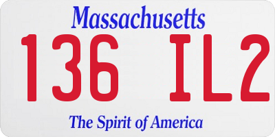MA license plate 136IL2