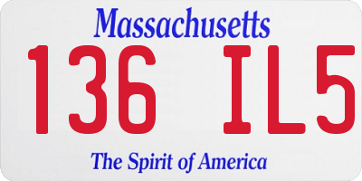 MA license plate 136IL5
