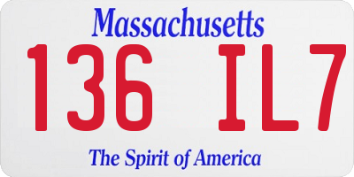 MA license plate 136IL7