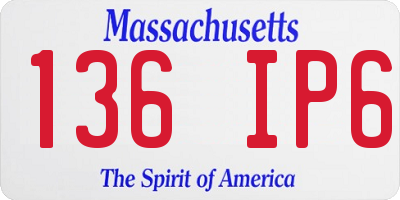 MA license plate 136IP6