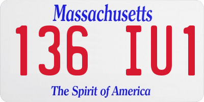 MA license plate 136IU1