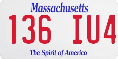 MA license plate 136IU4